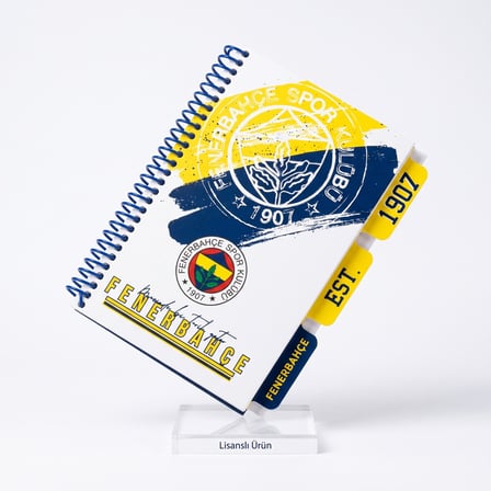 BakGelAl Fenerbahçe FB Lisanslı Spiralli Ayraçlı Not Defteri – Sarı Lacivert Taraftar Defteri 1 Adet