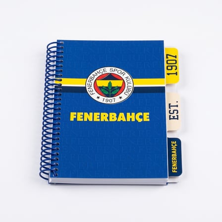 BakGelAl Fenerbahçe FB Lisanslı Spiralli Ayraçlı Not Defteri – Sarı Lacivert Taraftar Defteri 1 Adet