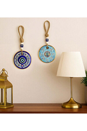 Nazar Boncuğu Çini Desen Duvar Süsü