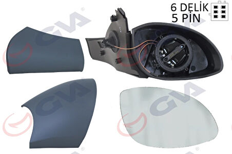 DIŞ DİKİZ AYNASI SAĞ VECTRA B 1996 ELEKTRİKLİ ISITMALI KONVEKS 5 FİŞ VM-166EHR 1428718 6428016 1428656 1428818