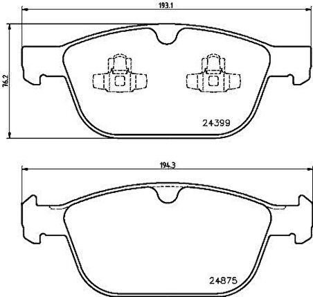 ÖN BALATA VOLVO XC60 D3 2008-2017 D4 2012-2017 D5 2008-2015 T5 2010-1207 T6 2008-2017 156 31277334 30793943 31277271