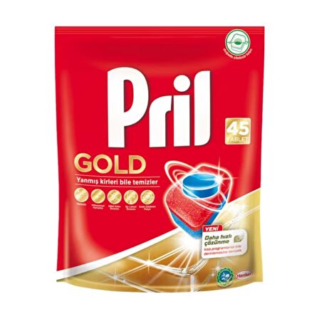 Pril Gold Bulaşık Makinesi Tableti 45'li