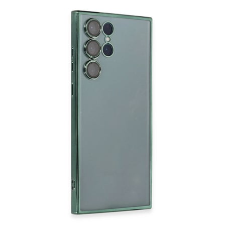 Samsung Galaxy S22 Ultra Kılıf Razer Lensli Silikon - Yeşil