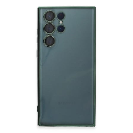 Samsung Galaxy S22 Ultra Kılıf Razer Lensli Silikon - Yeşil