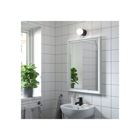 Duvar aynası, beyaz, 60x80 cm