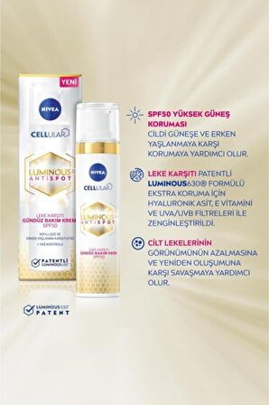 Nivea Luminous630 Leke Karşıtı Gündüz Yüz Kremi 40ml, Luminous630 Cilt Tonu Eşitleyici Gece Kremi 50ml