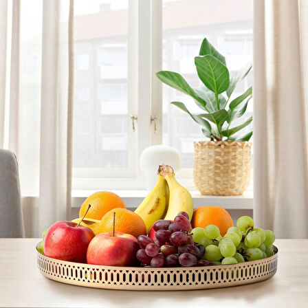 Yuvarlak tepsi, bakır rengi, 35x2 cm