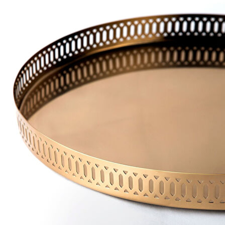 Yuvarlak tepsi, bakır rengi, 35x2 cm