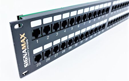 SIGNAMAX 2U 48 PORT CAT3 PATCH PANEL 2U SİYAH 