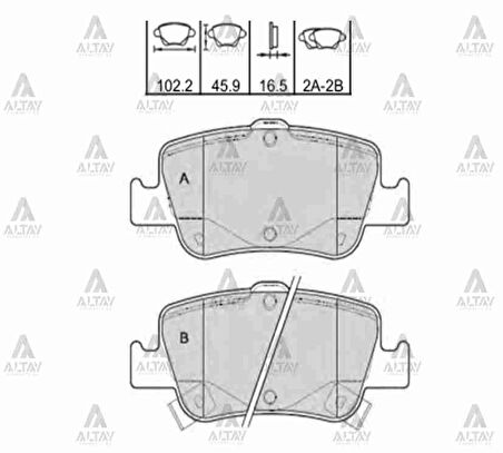 FREN BALATA COROLLA 2007-2012 DİZEL / COROLLA 2013-2019 BENZİNLİ-DİZEL / AURIS 2007-2019 BENZİNLİ DİZEL ARKA 04466 02170
