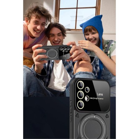 Samsung Galaxy S25 Ultra Kılıf Joy Lens Standlı Kapak - Mor