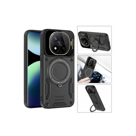 Xiaomi Redmi Note 14 Pro 4g Kılıf Joy Lens Standlı Kapak - Koyu Yeşil