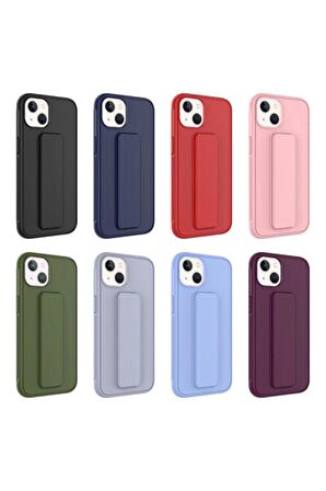 Apple iPhone 14 ile Uyumlu Kılıf Mıknatıslı V Standlı Telefon Kılıfı Kapak