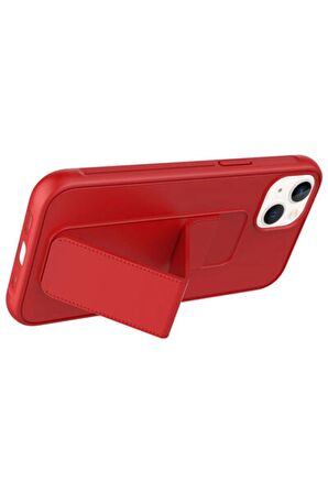 Apple iPhone 14 Plus ile Uyumlu Kılıf Mıknatıslı V Standlı Telefon Kılıfı Kapak