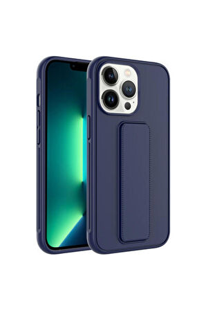 Apple iPhone 13 Pro Max ile Uyumlu Kılıf Mıknatıslı V Standlı Telefon Kılıfı Kapak