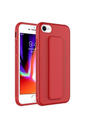Apple iPhone SE 2022 ile Uyumlu Kılıf Mıknatıslı V Standlı Telefon Kılıfı Kapak