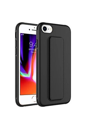 Apple iPhone SE 2022 ile Uyumlu Kılıf Mıknatıslı V Standlı Telefon Kılıfı Kapak