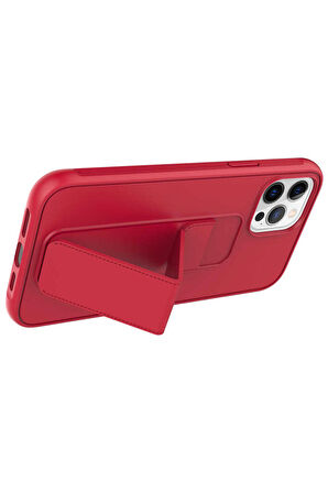 Apple iPhone 12 Pro Max ile Uyumlu Kılıf Mıknatıslı V Standlı Telefon Kılıfı Kapak