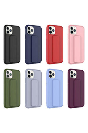 Apple iPhone 11 Pro Max ile Uyumlu Kılıf Mıknatıslı V Standlı Telefon Kılıfı Kapak