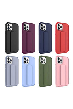 Apple iPhone 12 Pro ile Uyumlu Kılıf Mıknatıslı V Standlı Telefon Kılıfı Kapak