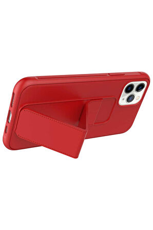 Apple iPhone 11 Pro ile Uyumlu Kılıf Mıknatıslı V Standlı Telefon Kılıfı Kapak