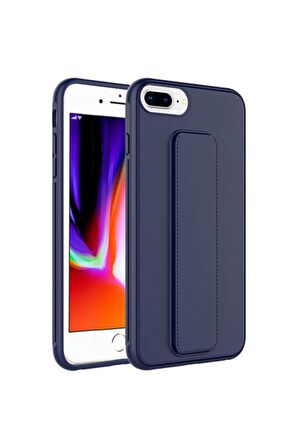 Apple iPhone 8 Plus ile Uyumlu Kılıf Mıknatıslı V Standlı Telefon Kılıfı Kapak