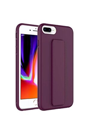 Apple iPhone 8 Plus ile Uyumlu Kılıf Mıknatıslı V Standlı Telefon Kılıfı Kapak