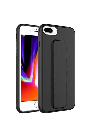 Apple iPhone 8 Plus ile Uyumlu Kılıf Mıknatıslı V Standlı Telefon Kılıfı Kapak