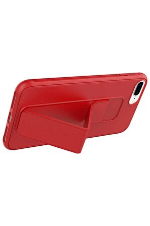 Apple iPhone 8 Plus ile Uyumlu Kılıf Mıknatıslı V Standlı Telefon Kılıfı Kapak