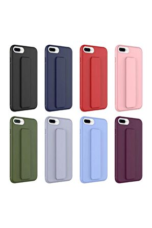 Apple iPhone 7 Plus ile Uyumlu Kılıf Mıknatıslı V Standlı Telefon Kılıfı Kapak