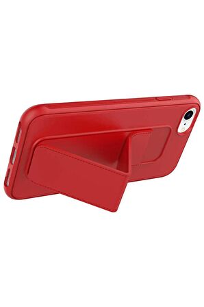 Apple iPhone 7 ile Uyumlu Kılıf Mıknatıslı V Standlı Telefon Kılıfı Kapak