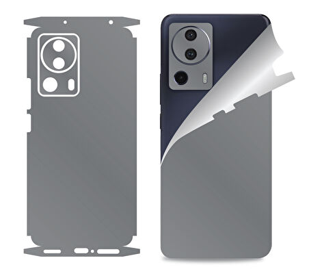 Xiaomi Mi 13 Lite için uyumlu 360 full arka ve yan kaplama koruma sticker GRİ