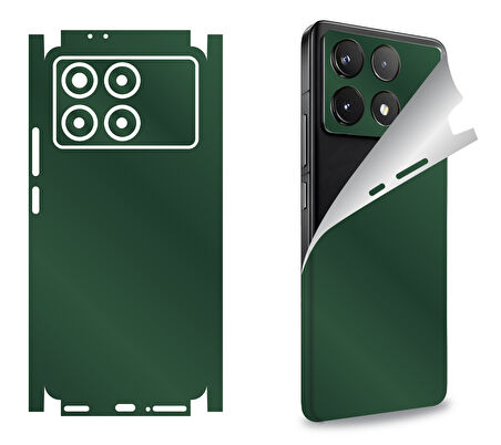 Xiaomi Poco C65 için uyumlu 360 full arka kaplama koruma sticker - MAT YEŞİL