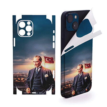 İphone 16 Plus için full kaplama sticker çizilme önleme kılıfsız kullanım için ATATÜRK 2
