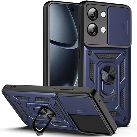 Xiaomi Poco X8 Pro Max ile Uyumlu Kılıf Magnetik Standlı Kamera Korumalı Sürgülü Kapak