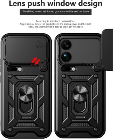 Xiaomi 17 Pro Max ile Uyumlu Kılıf Magnetik Standlı Kamera Korumalı Sürgülü Kapak