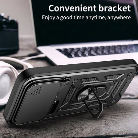 Xiaomi 17 Pro Max ile Uyumlu Kılıf Magnetik Standlı Kamera Korumalı Sürgülü Kapak