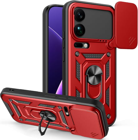 Xiaomi 17 Pro Max ile Uyumlu Kılıf Magnetik Standlı Kamera Korumalı Sürgülü Kapak