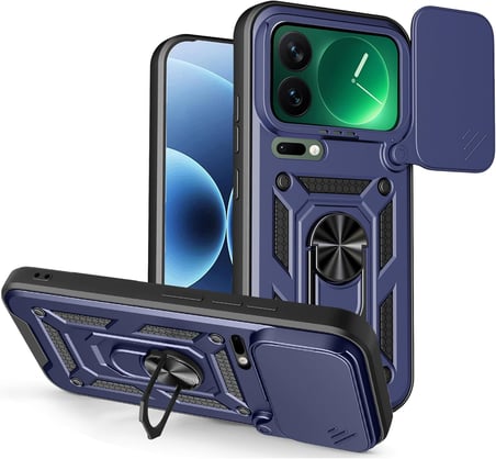 Xiaomi 17 Pro ile Uyumlu Kılıf Magnetik Standlı Kamera Korumalı Sürgülü Kapak