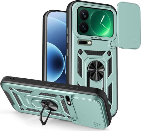 Xiaomi 17 Pro ile Uyumlu Kılıf Magnetik Standlı Kamera Korumalı Sürgülü Kapak