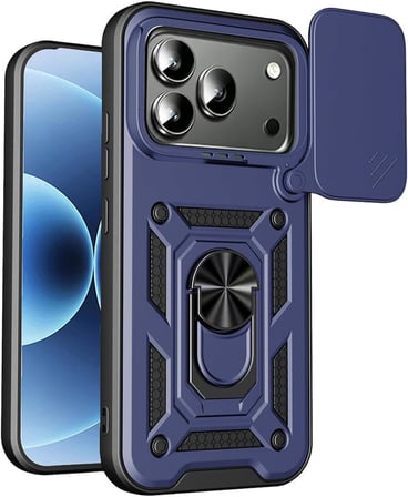 Honor 600 Pro ile Uyumlu Kılıf Magnetik Standlı Kamera Korumalı Sürgülü Kapak