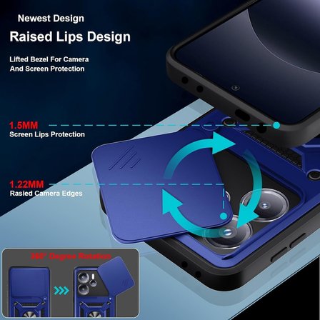 Honor 600 Pro ile Uyumlu Kılıf Magnetik Standlı Kamera Korumalı Sürgülü Kapak