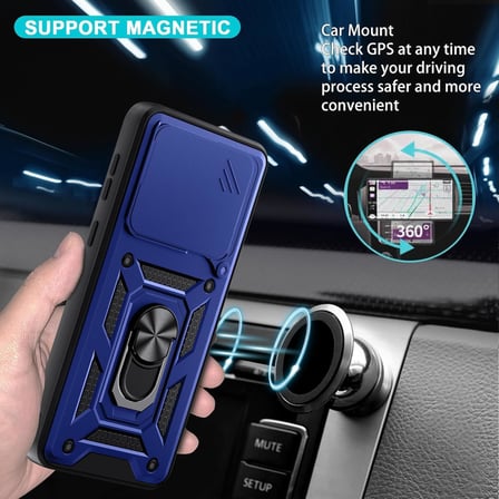 Honor 600 Pro ile Uyumlu Kılıf Magnetik Standlı Kamera Korumalı Sürgülü Kapak