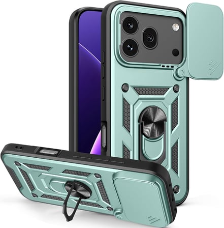 Honor 600 Pro ile Uyumlu Kılıf Magnetik Standlı Kamera Korumalı Sürgülü Kapak