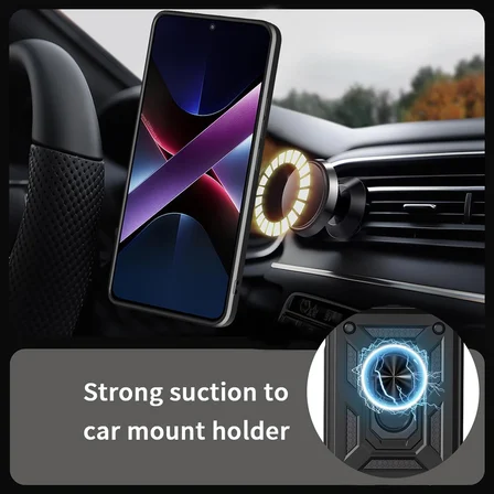 Honor 600 Lite ile Uyumlu Kılıf Magnetik Standlı Kamera Korumalı Sürgülü Kapak