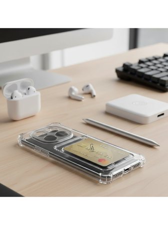 Xiaomi Redmi Note 15 Pro 5G Uyumlu Kılıf Kartlık Bölmeli Arkası Şeffaf Soft Dayanıklı Kılıf Kapak