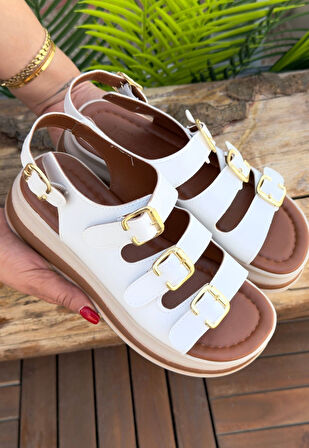 Jatay Beyaz Cilt Sandalet