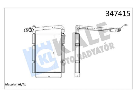 KALORİFER RADYATÖRÜ KIA RIO 1.4L G4EE BENZINLI 2005-2010 1.6L G4ED BENZINLI 2005-2010 1.5L CRDİ 4 SILINDI R 05- - ALEMİNYUM 971381G000