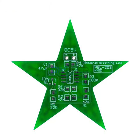 DC 5V Beş Köşeli Yıldız Led Işık Hobi Devresi DIY Lehimleme Kiti - Demonte(Montesiz)