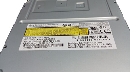 Sony AD-7240S DVD Writer Model SATA Siyah DVD Yazıcı